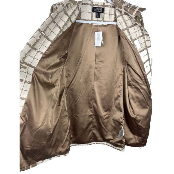 Dennis Basso Women's‎ Plaid Button Front Topper Pockets Cream Tan Size 8 NWT - Picture 10 of 10